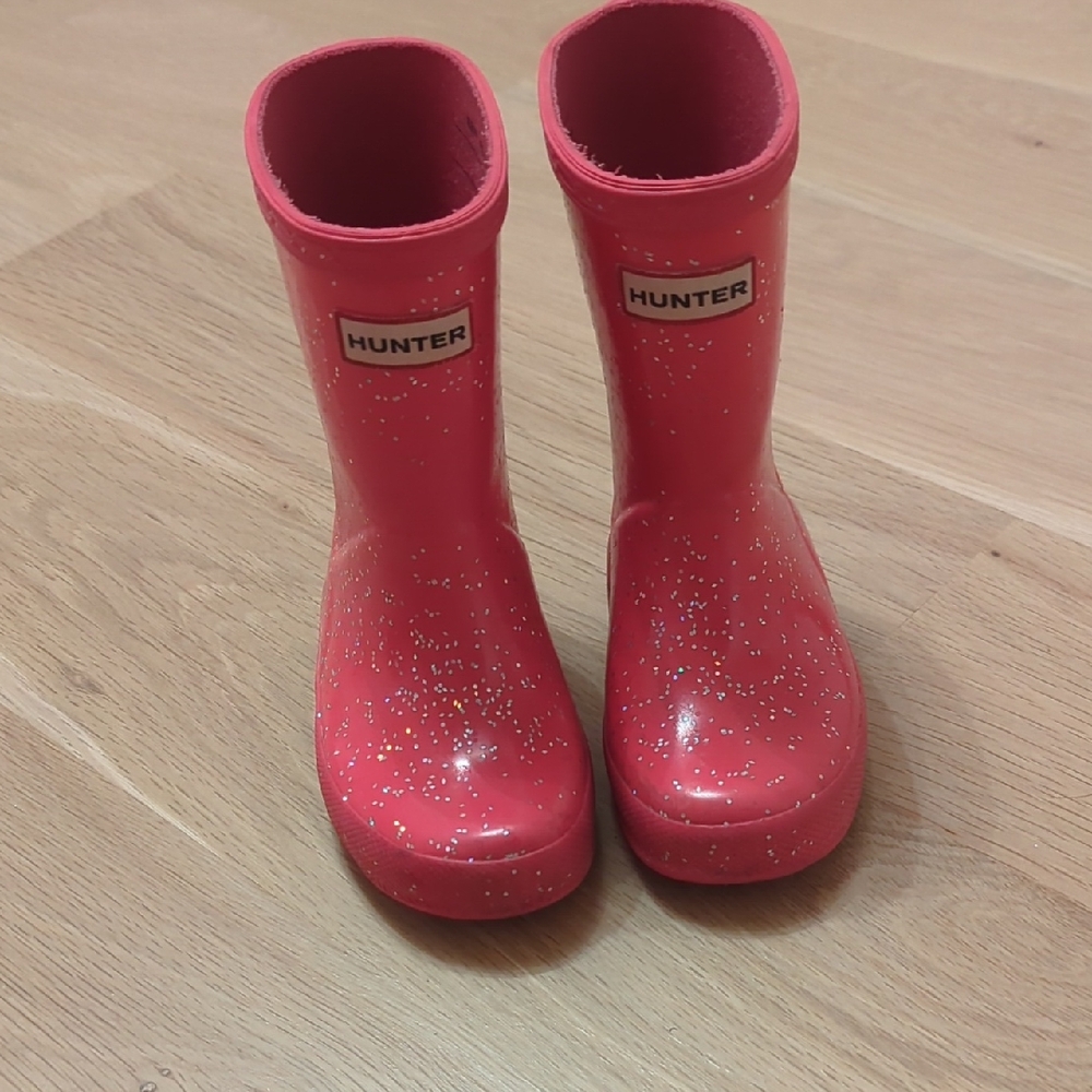 Hunter Sparkling Pink Kids' Boots Size 7 Toddler